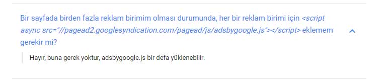 Adsense Sıkça sorulan sorular